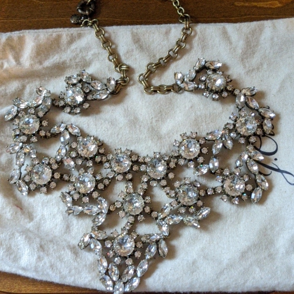 Euc J.Crew Statement Rhinestone Necklace - image 2
